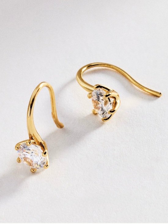 By Anthropologie Jewelry - Anthropologie Crystal French Hook Earrings NWT Elegant Gold Drop